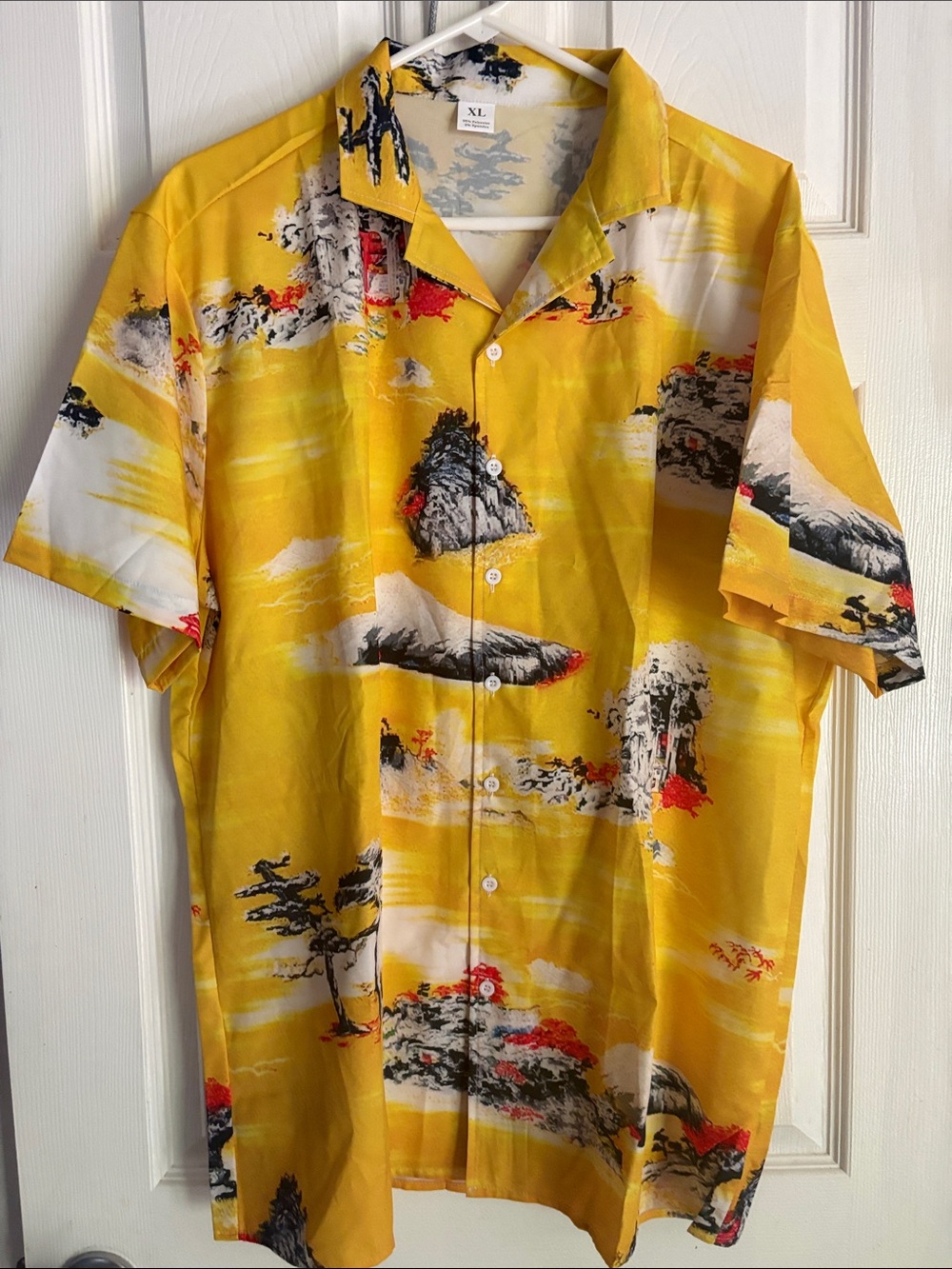 MENS XL Tropical Shirt easy dry polyester New”Once Upon A Time in Hollywood” - Picture 4 of 5
